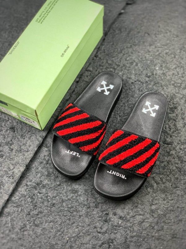 off-white flyknit stripe slides