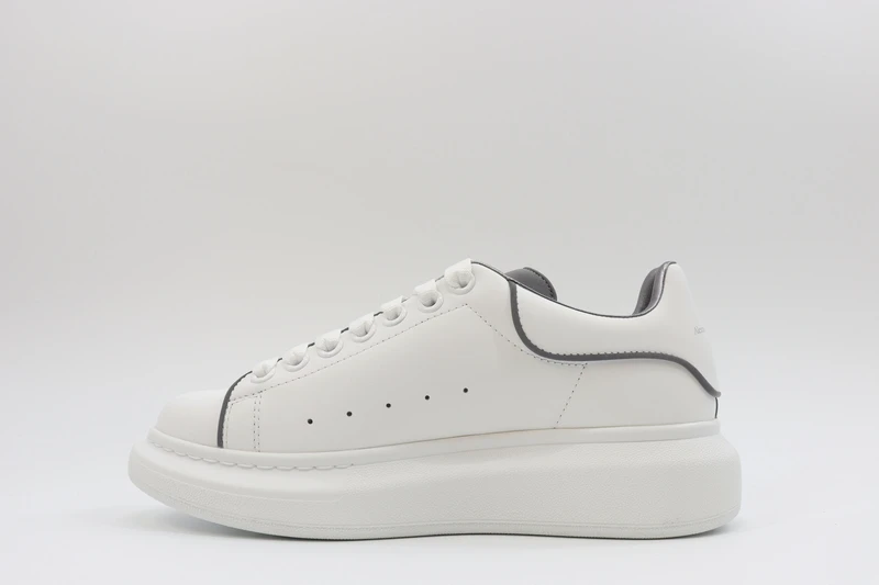 alexander mcqueen  leather platform trainers sneakers gray-white replica