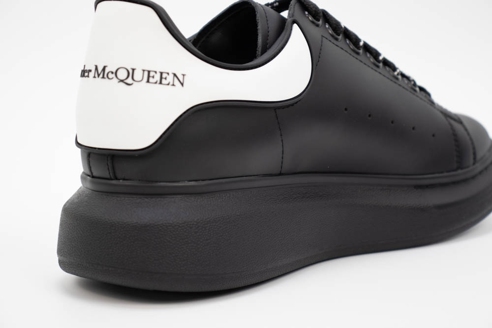 alexander mcqueen show leather platform trainers – black