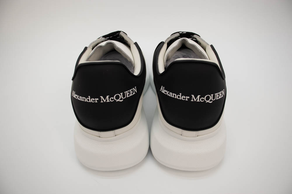 alexander mcqueen show leather platform trainers -white/blk