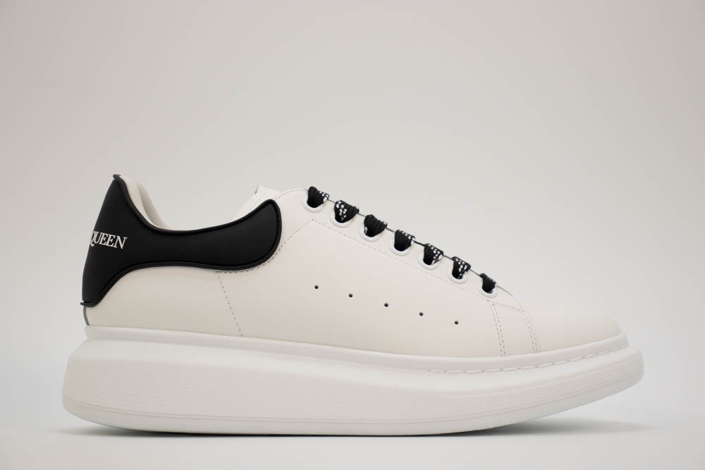 alexander mcqueen show leather platform trainers -white/blk