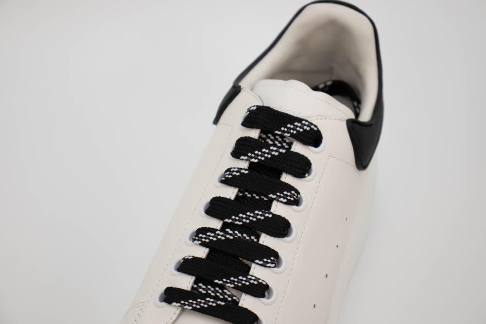 alexander mcqueen show leather platform trainers -white/blk