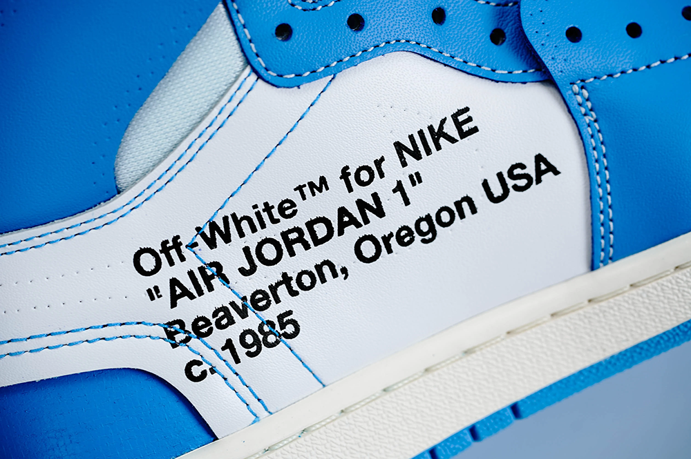 air jordan 1 off-white blue “unc” university blue replica