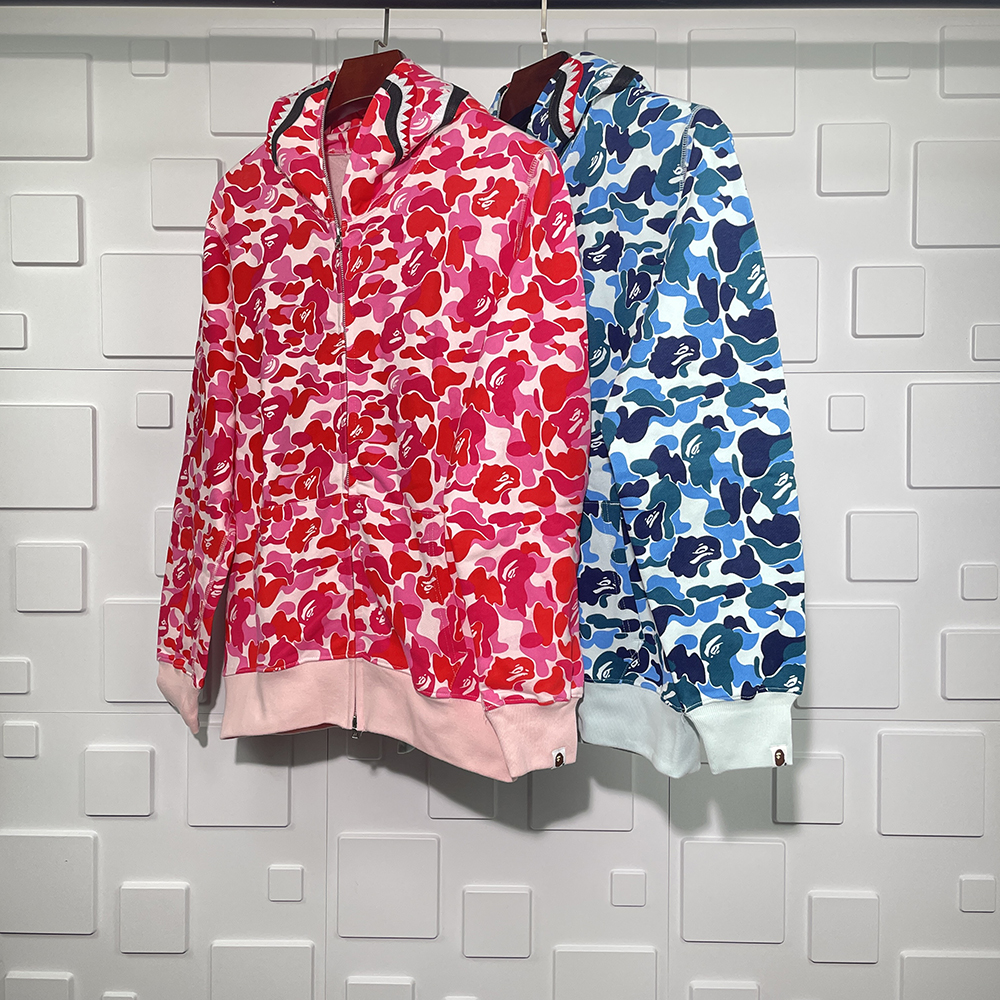 bape abc shark full zip hoodie pink/blue