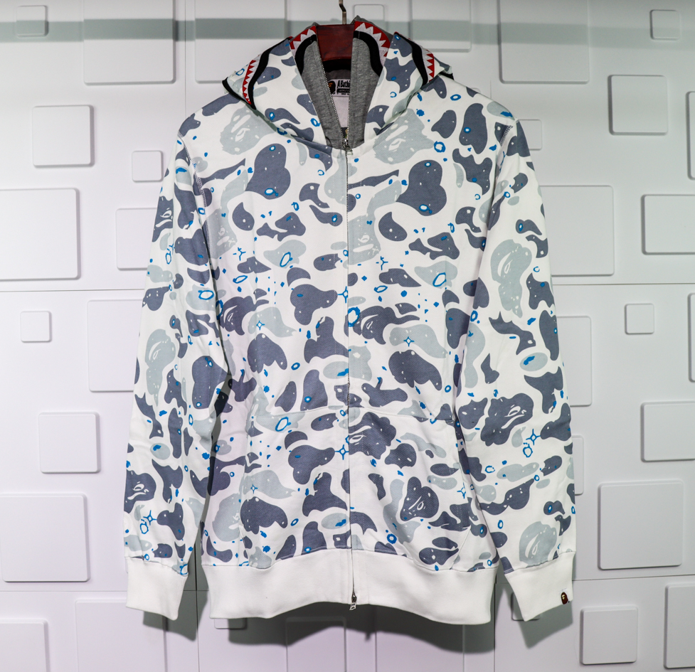 a bathing ape bape shark 1st camo galaxy double hoodie