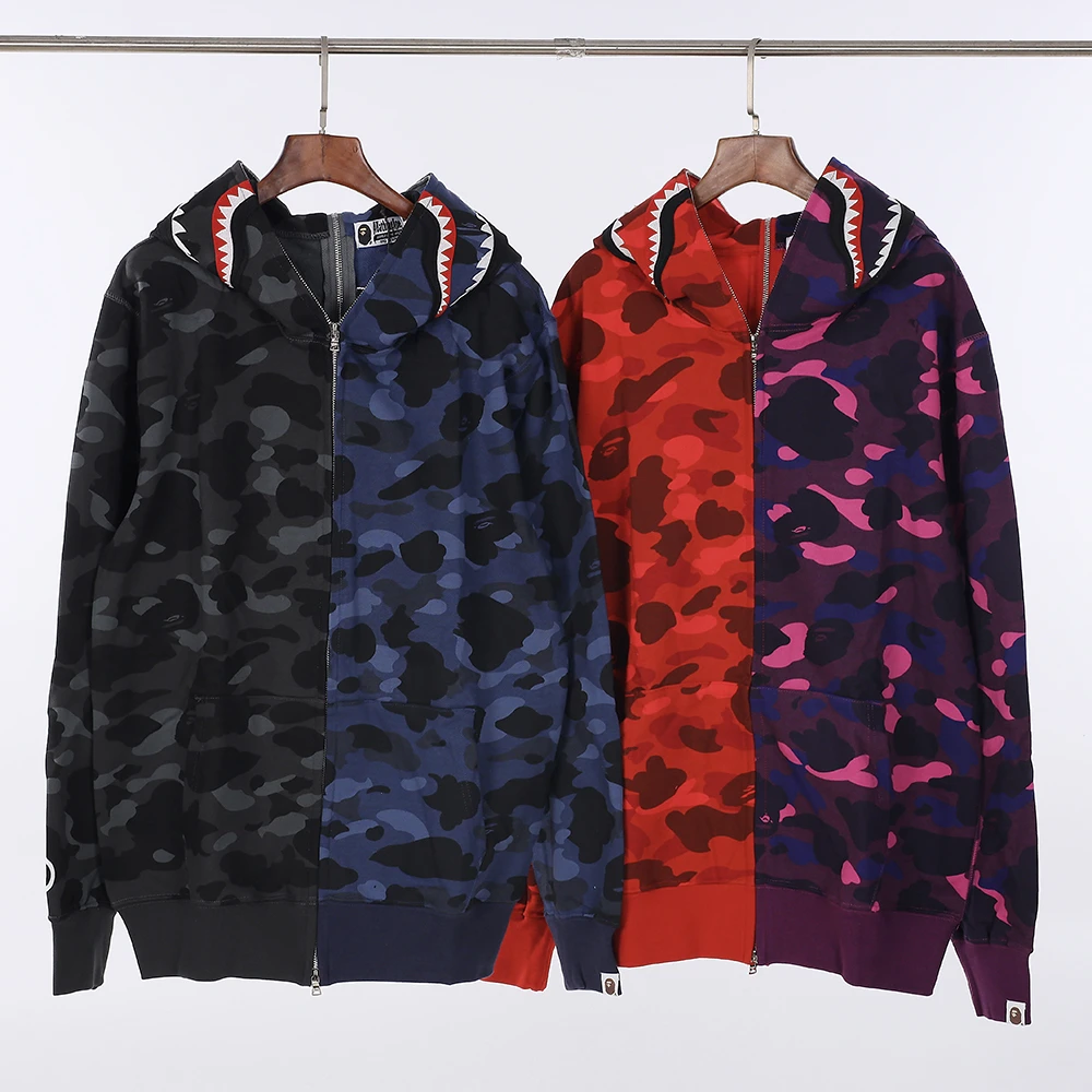 bape double color hoodie