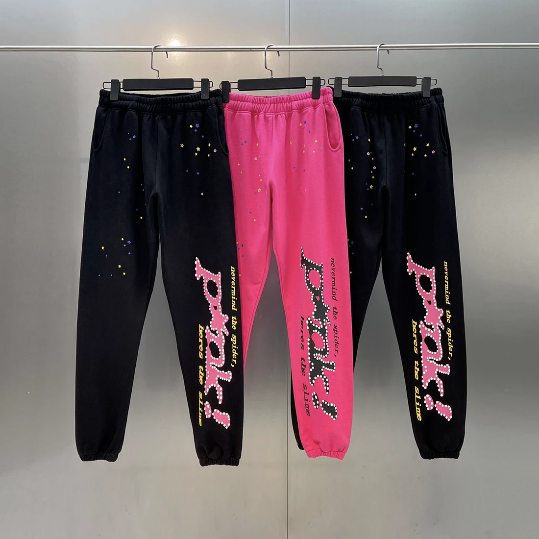 sp5der pant  pink and black reps