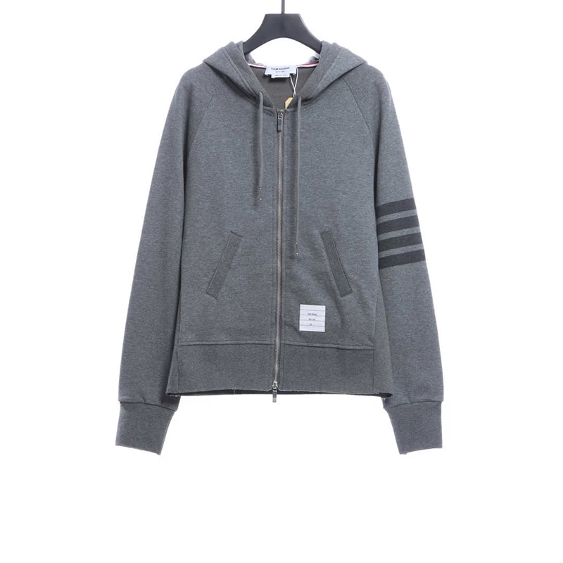 classic contrast zip hoodie