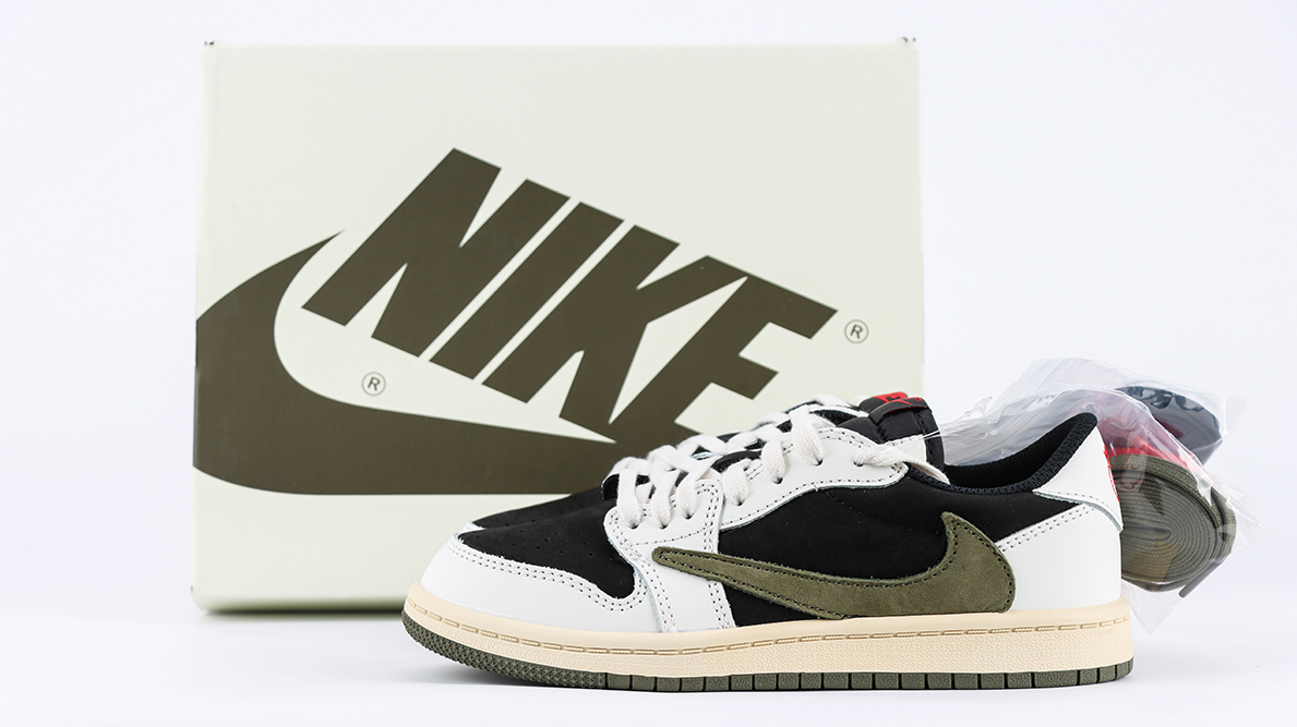 kid size travis scott x air jordan 1 low og ps ‘olive’