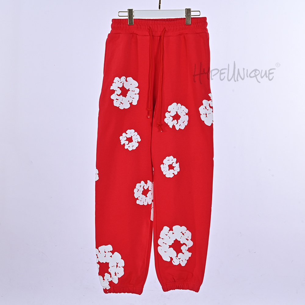 denim tears cotton wreath sweatpants “red”