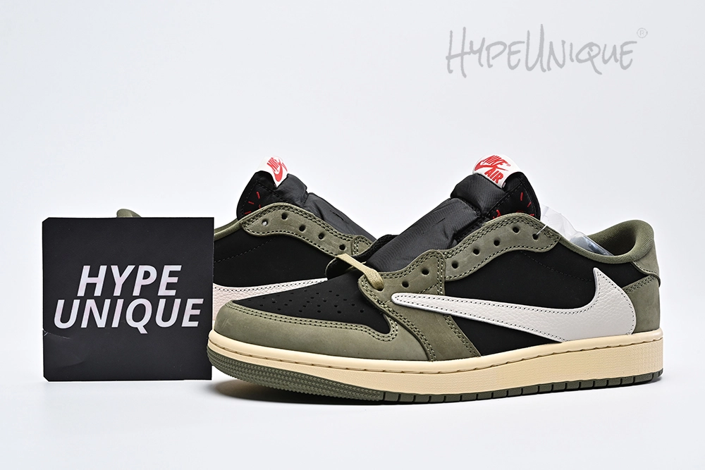 travis scott x air jordan 1 low og “black olive” reps