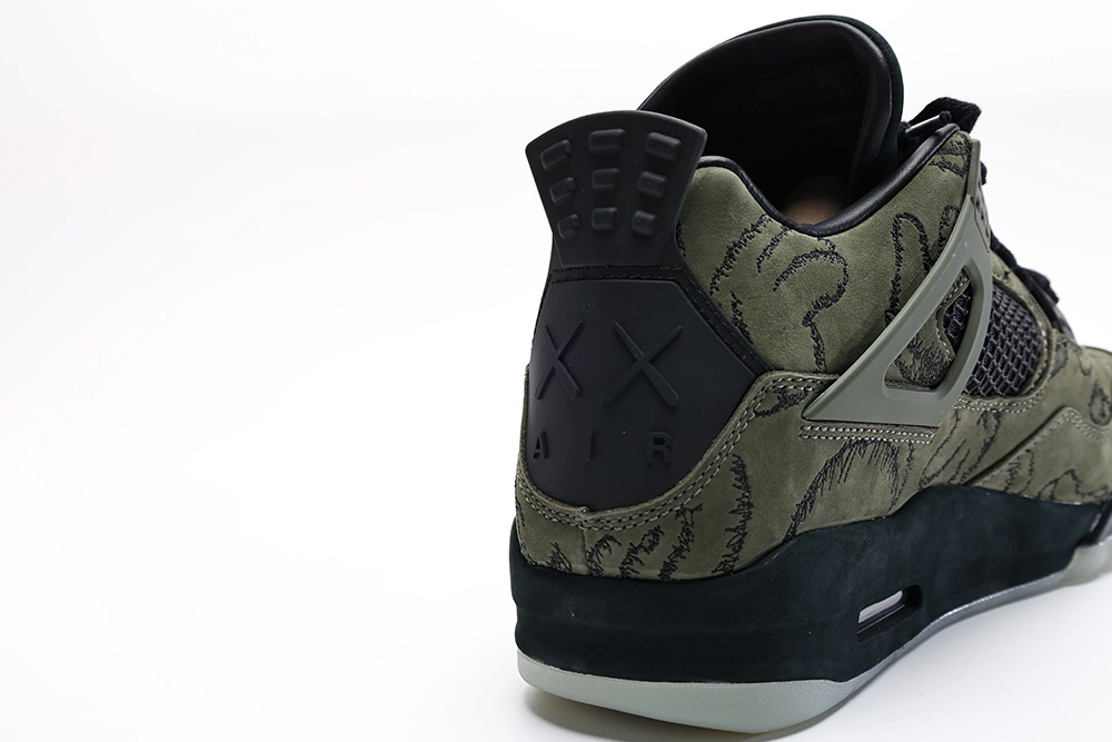 kaws x air jordan 4 retro olive black reps (custom version)