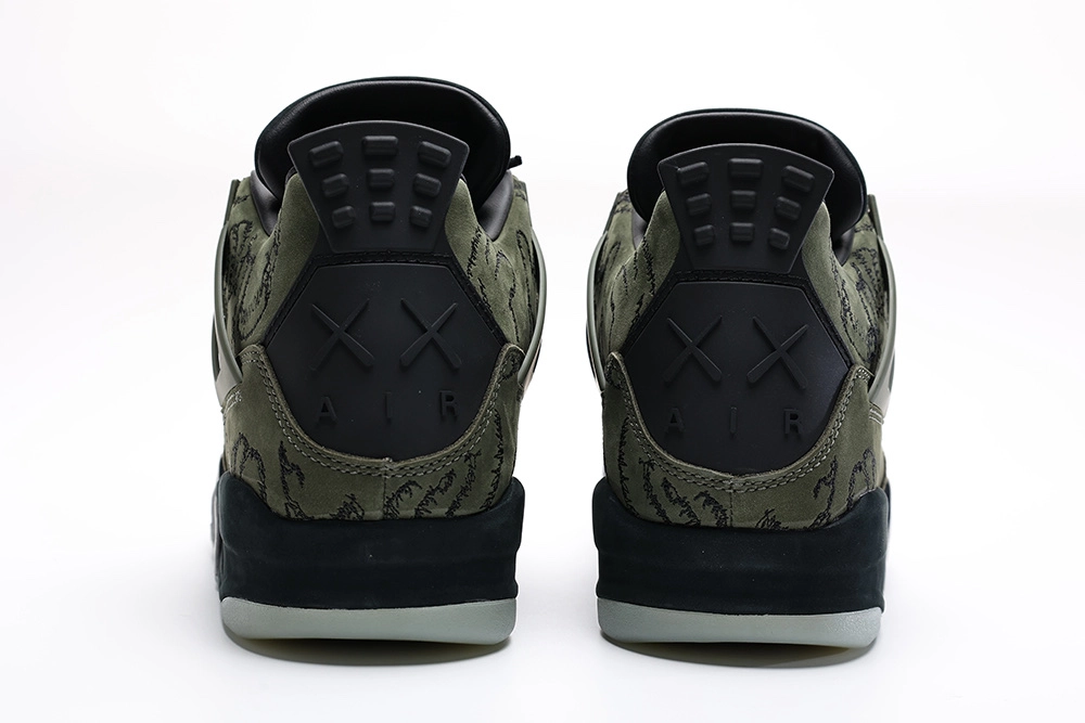 kaws x air jordan 4 retro olive black reps (custom version)