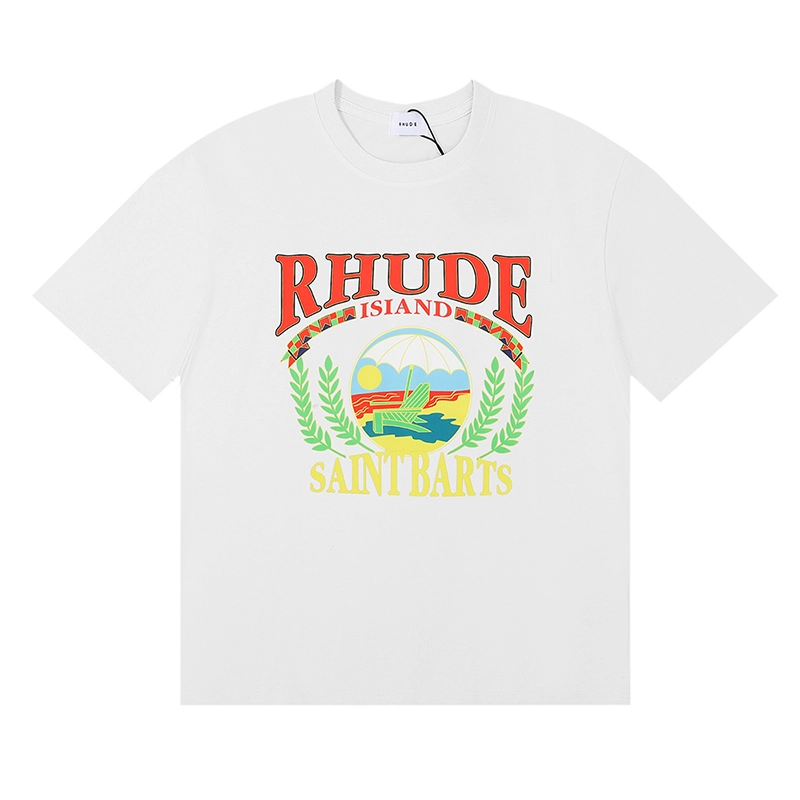 rhude beach chair print t-shirt reps