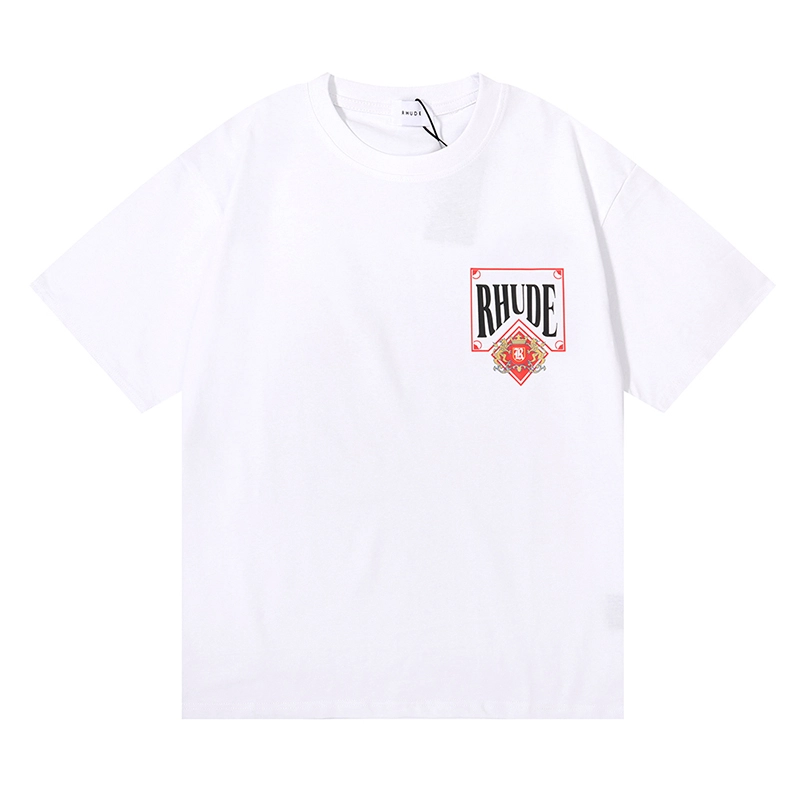 rhude card  print t-shirt reps