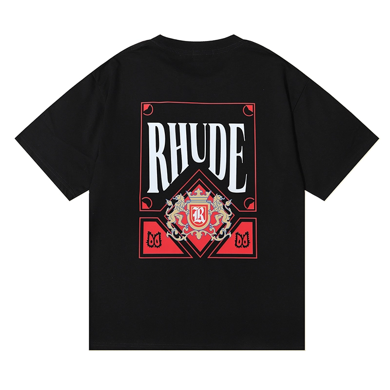 rhude card  print t-shirt reps