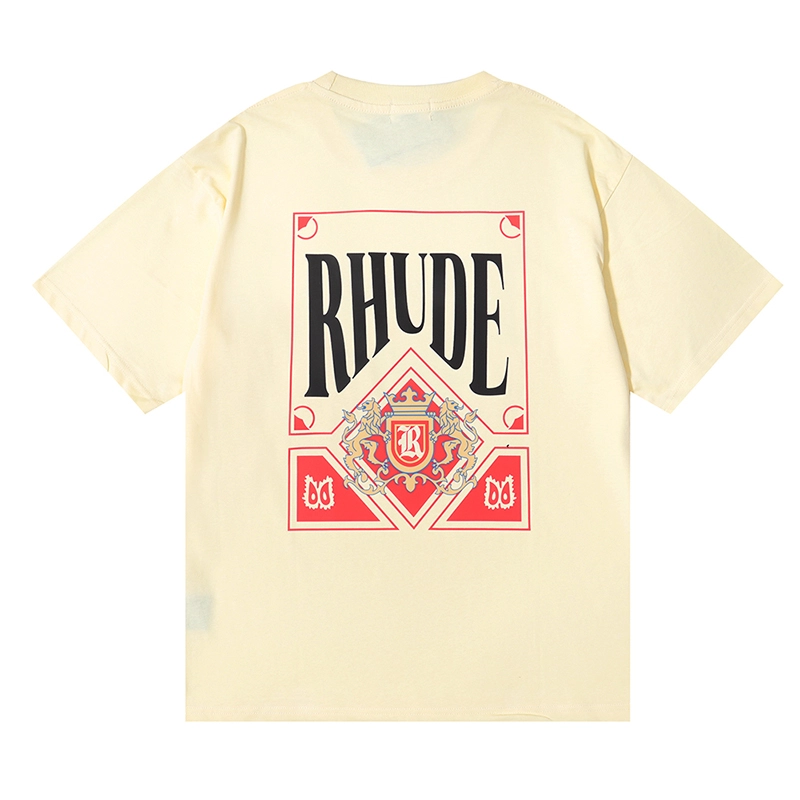 rhude card  print t-shirt reps