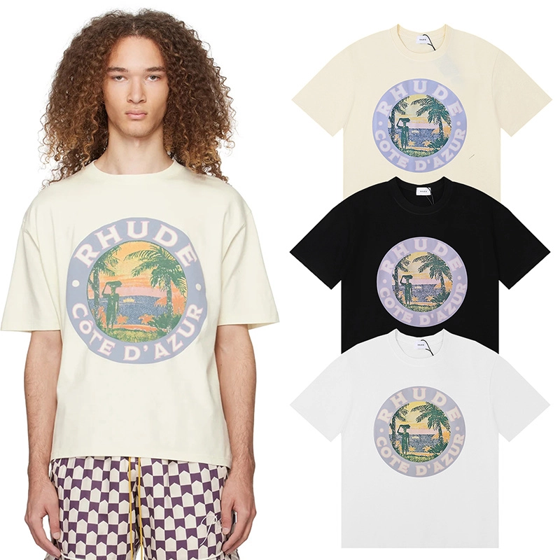 rhude lago print t-shirt reps