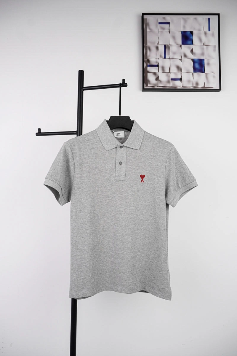 ami logo-embroidered polo shirt