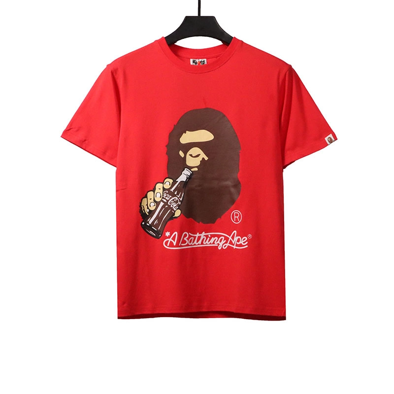 bape x coca-cola ape head print t-shirt