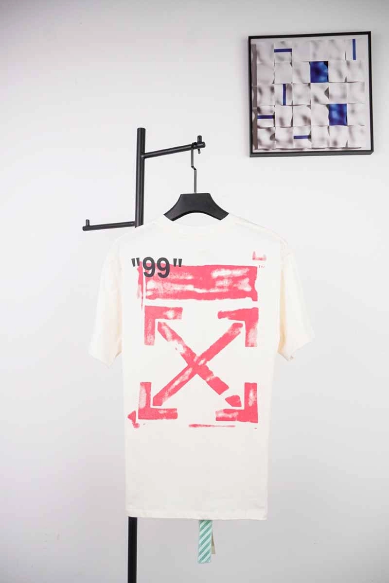 off-white 99 pink arrow print t-shirt