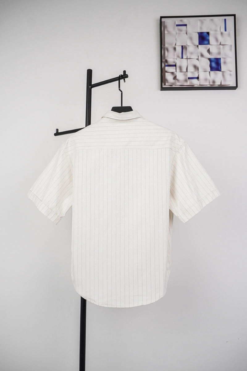 ami heart embroidered striped shirt