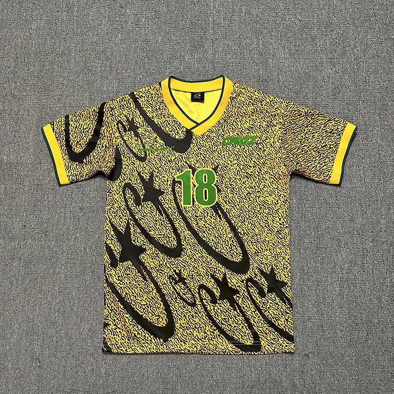 corteiz carni stellations football jersey ‘yellow’ reps