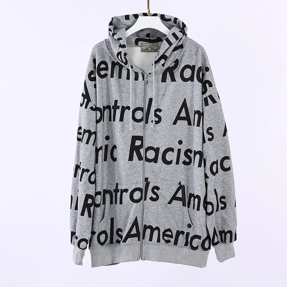 denim tears x arthur jafa systemic racism controls america zip up hoodie