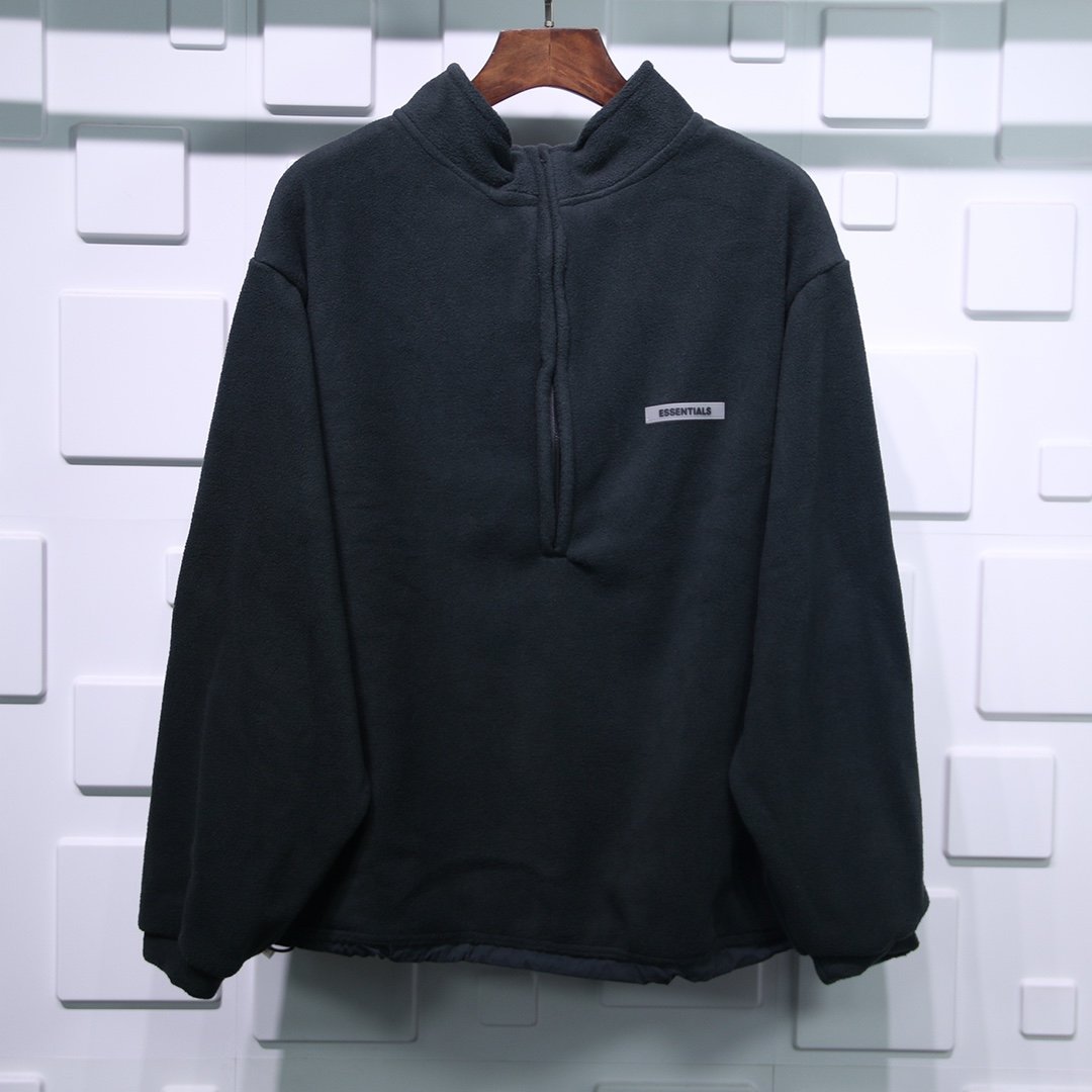 fear of god essentials polar fleece half-zip sweater replica