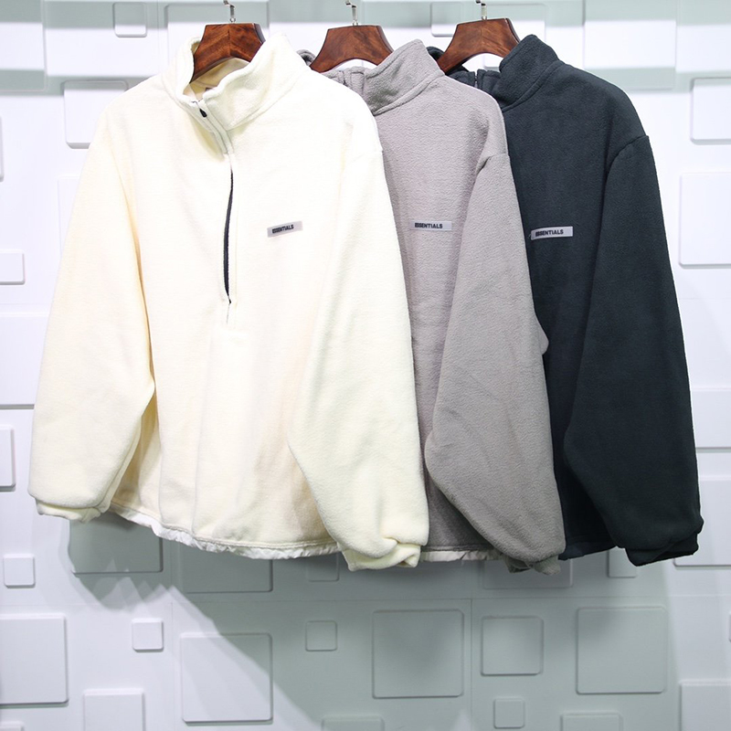 fear of god essentials polar fleece half-zip sweater replica